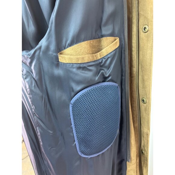 Brooks Brothers Tan Coat With Button & Zip Closure Pockets Snap Collar Size L - Picture 7 of 11